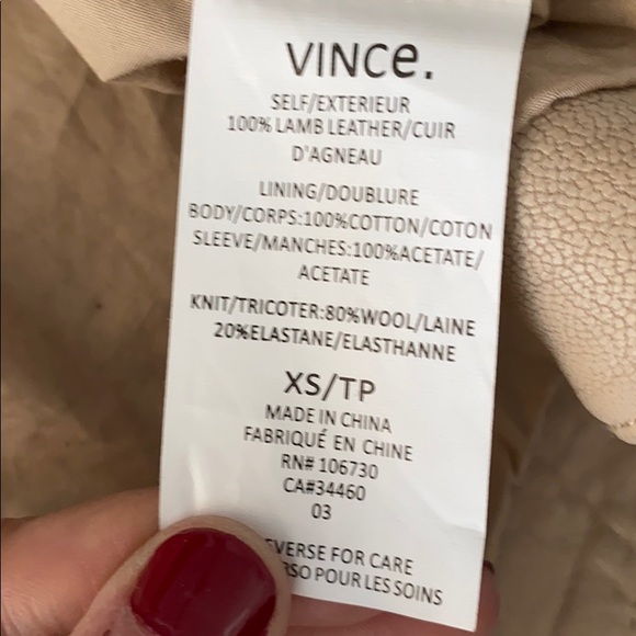 vince light camel leather jacket - Picture 4 of 4